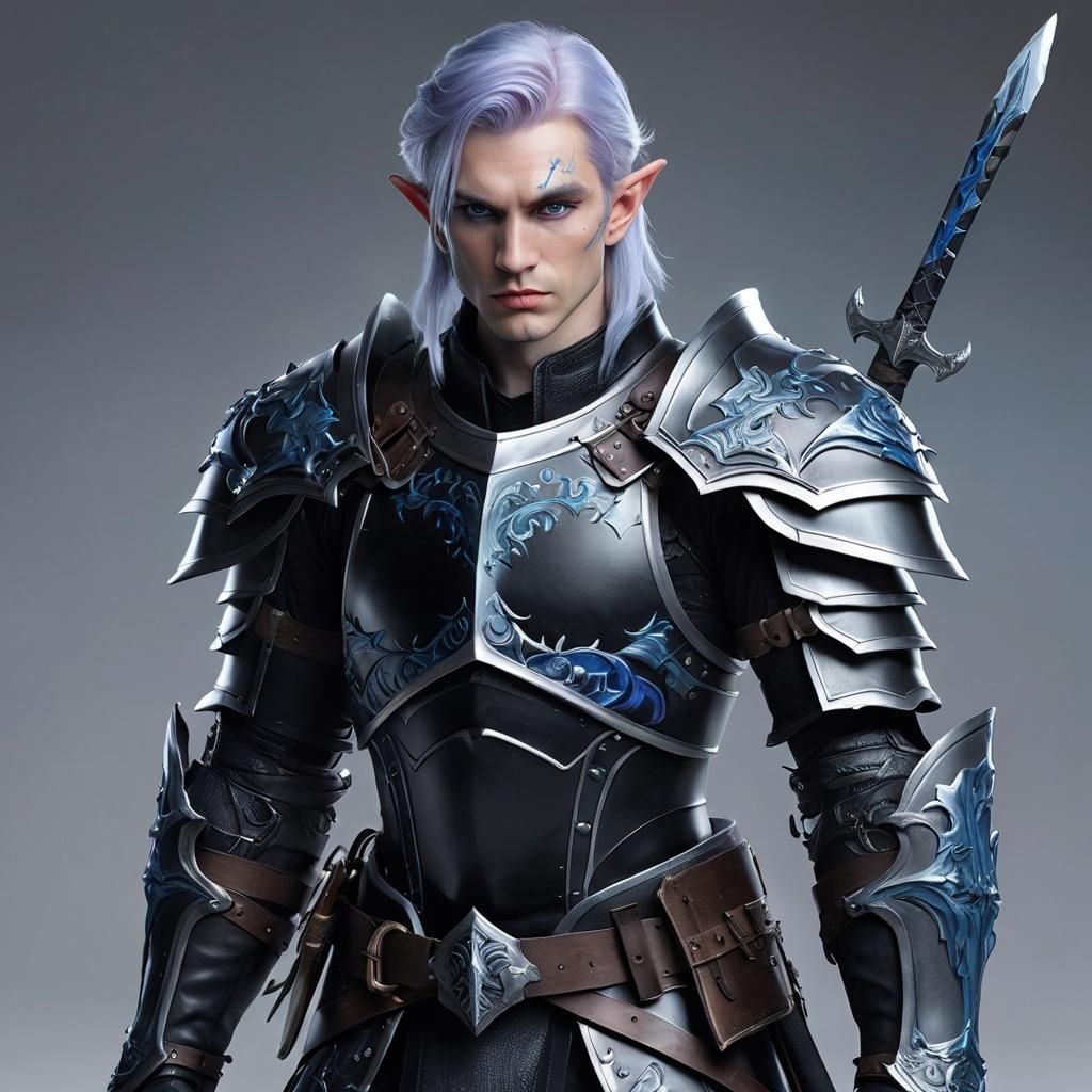 Elven Warrior Portrait in Dark Fantasy Style