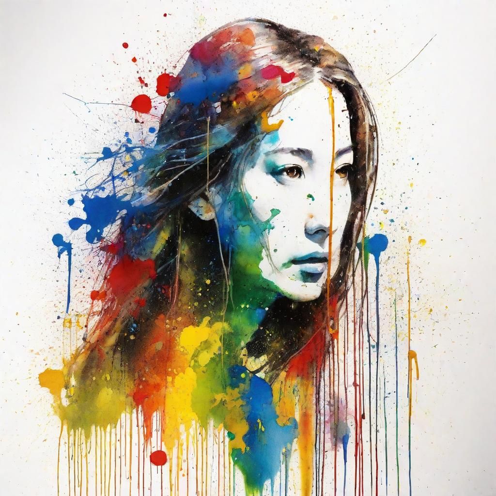 Rapunzel Portrait in Vivid Splatter Art Style