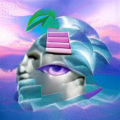 Vaporwave Scene with Neon Lights and Retro Vibes