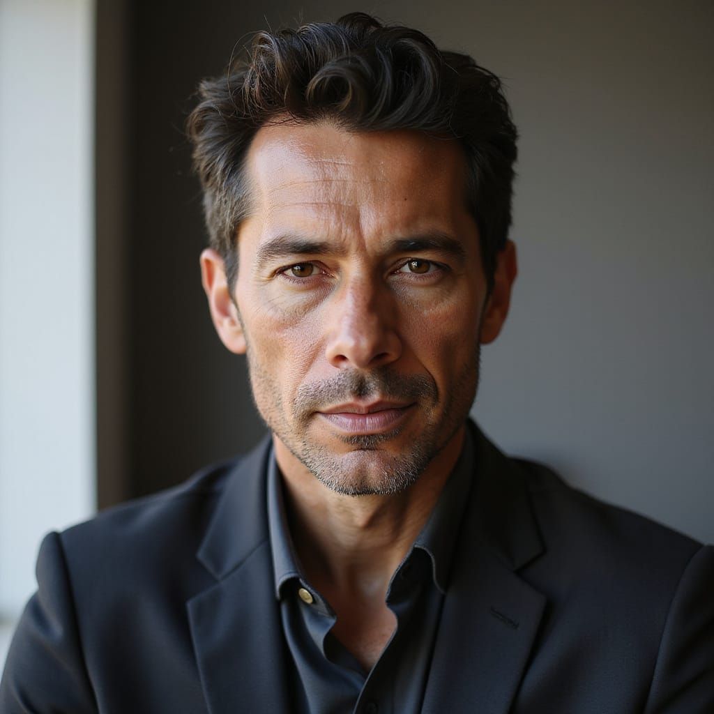 Confident Adult Portrait in Studio Lighting