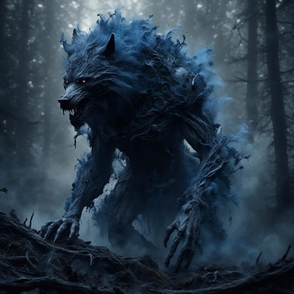 Werewolf with Undead Aura in Dark Fantasy Art