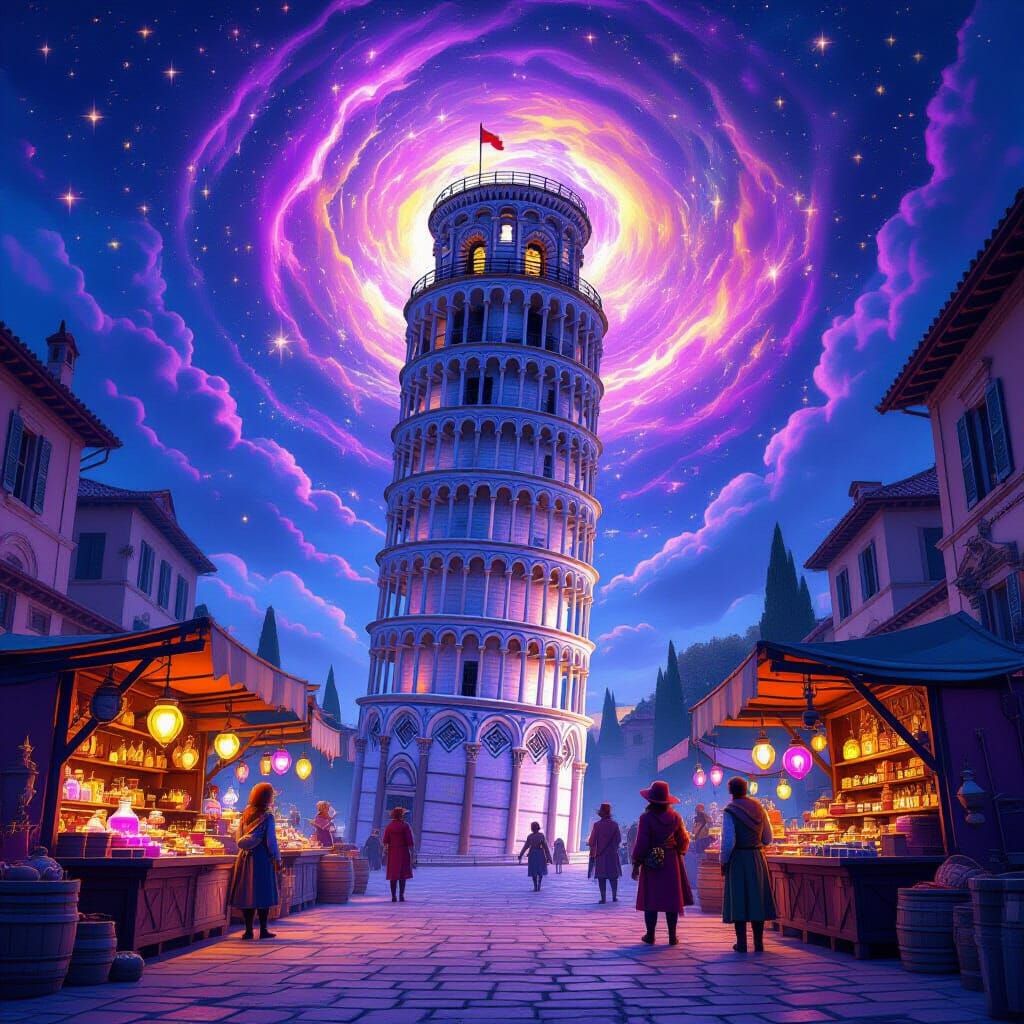 Fantasy Marketplace at Leaning Tower of Pisa
