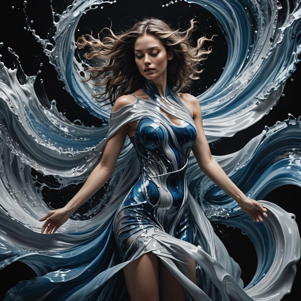 Ethereal Water Woman in Motion