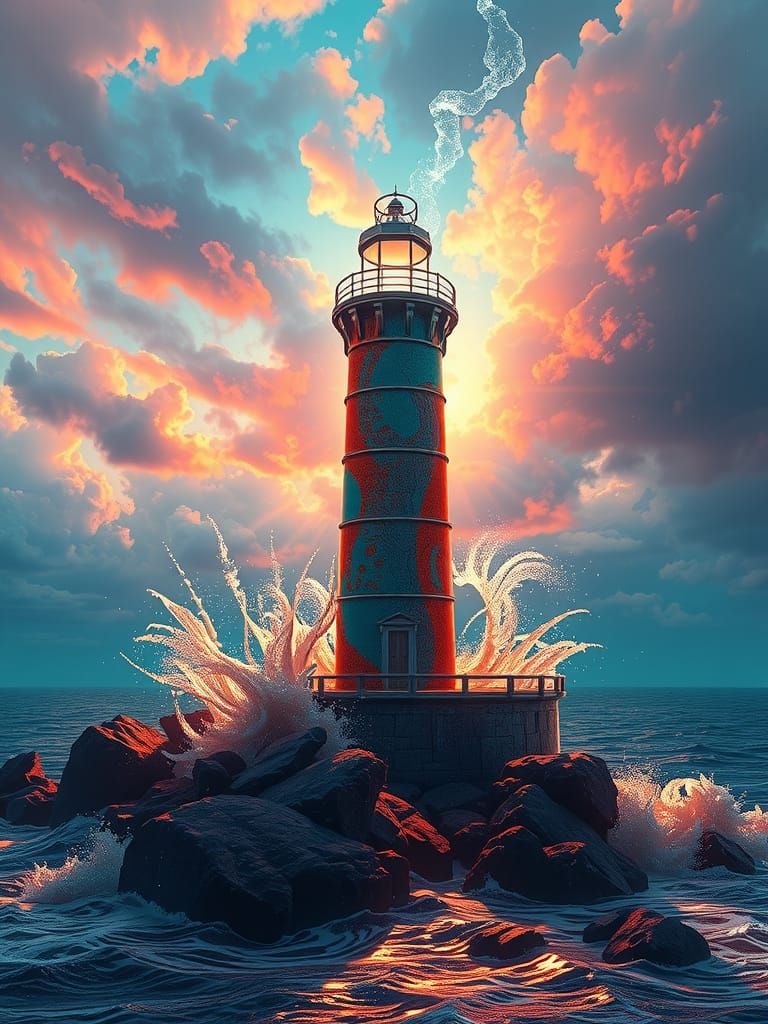 Colorful Lighthouse Concept Art in 8k Resolution