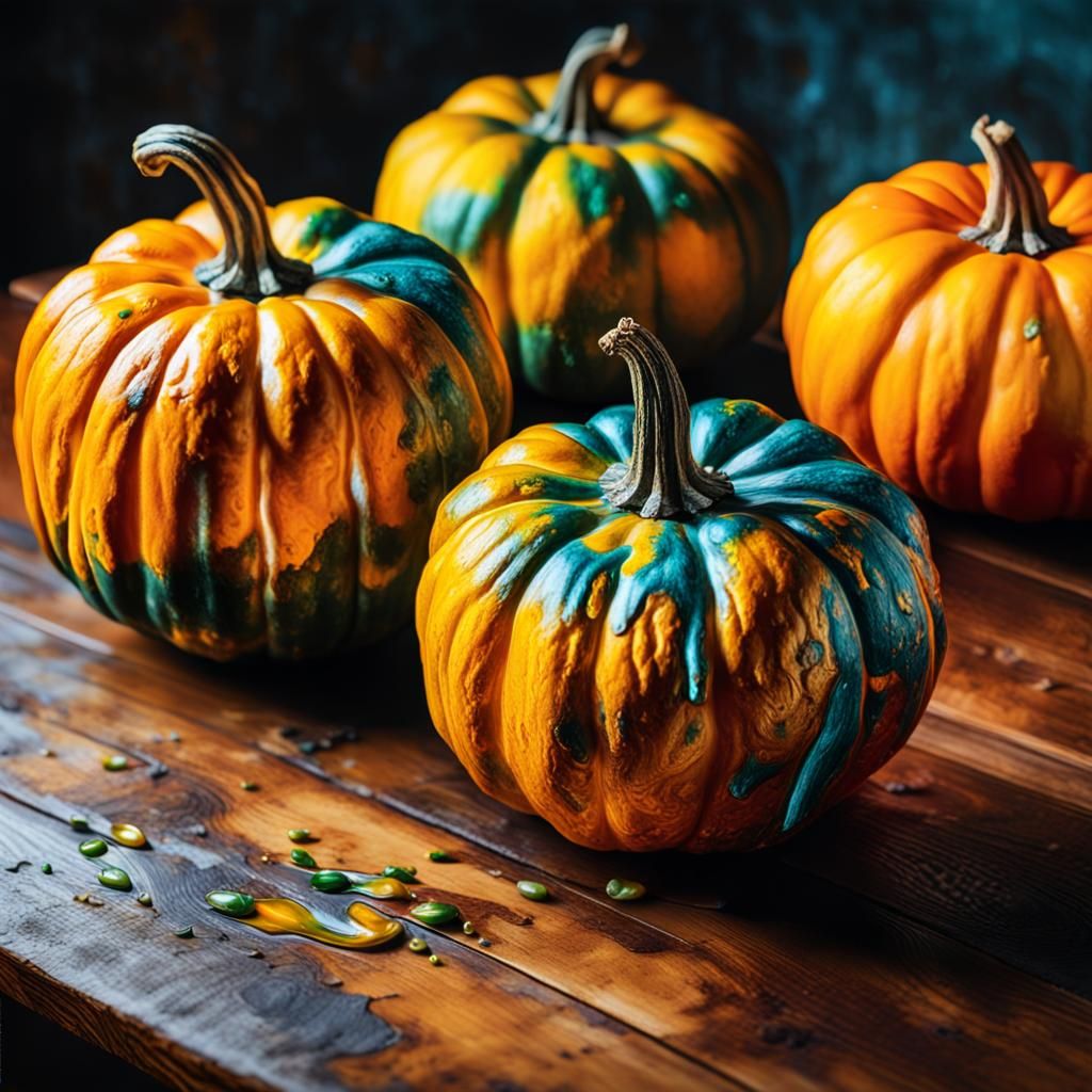 Surreal Macro Photograph of Ornamental Pumpkins