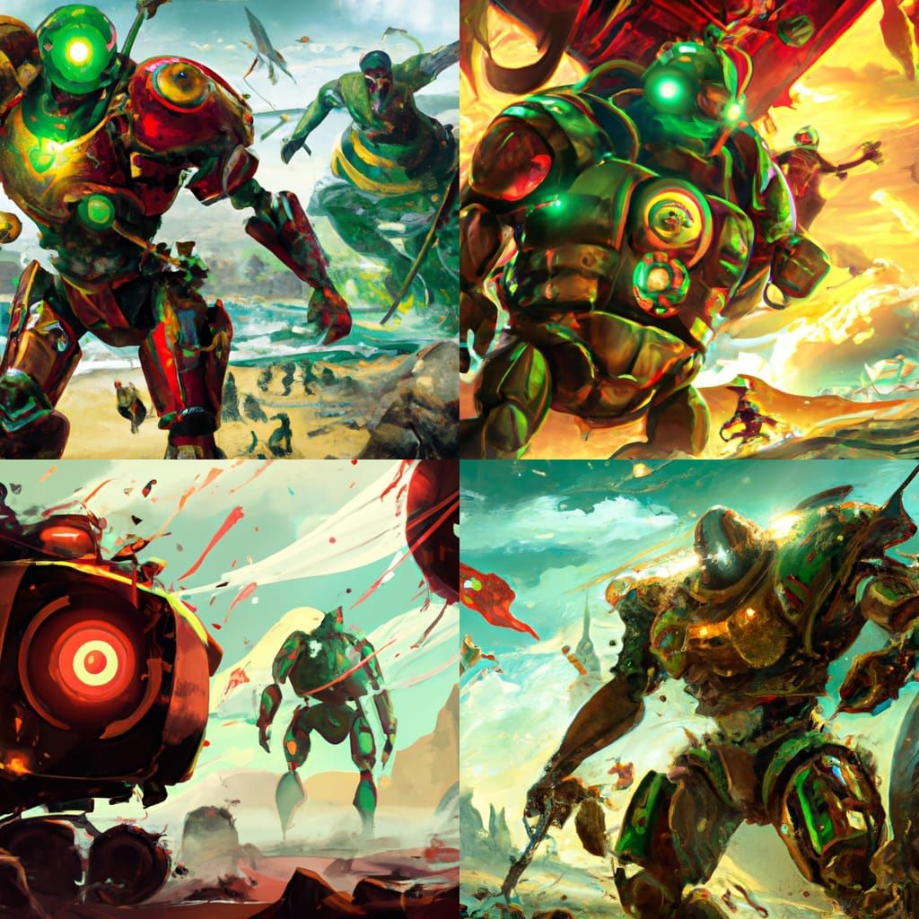 Robot Pirate in Comic Book Art Style