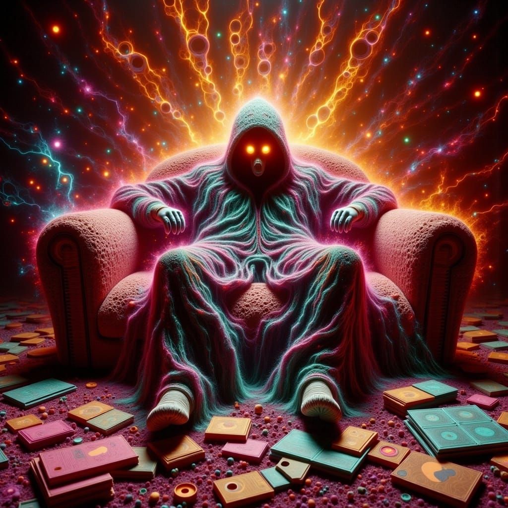 Coral Texture Sloth: Figure on a Couch