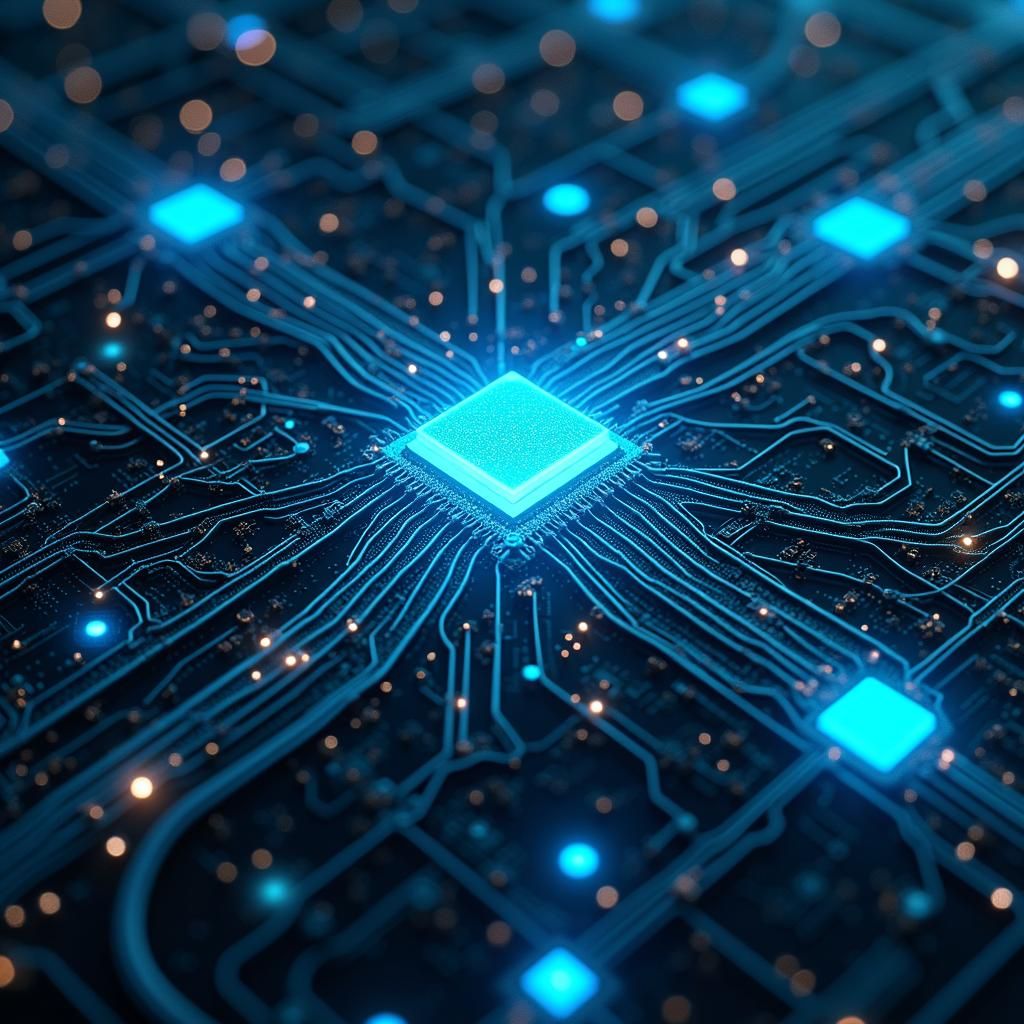 Futuristic Neural Network in Cyberpunk Style