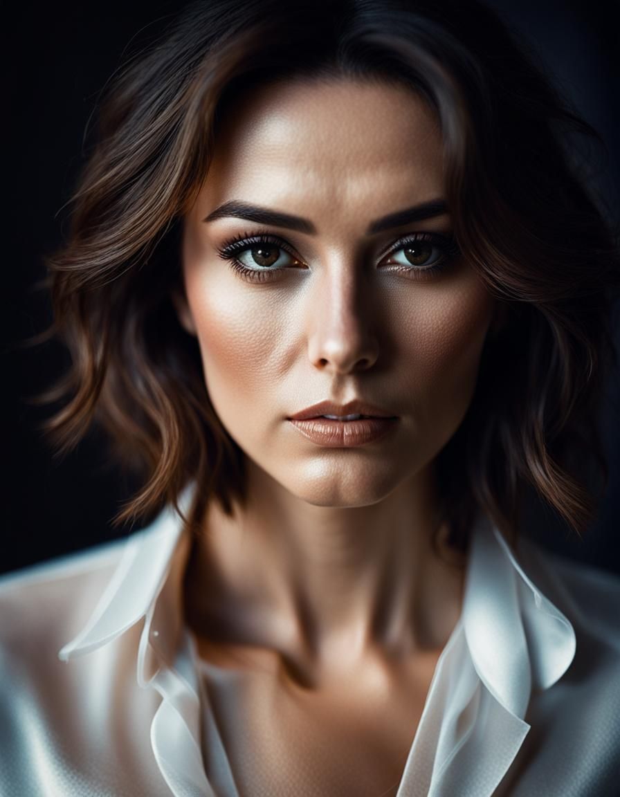 Elegant Portrait with Chiaroscuro Lighting