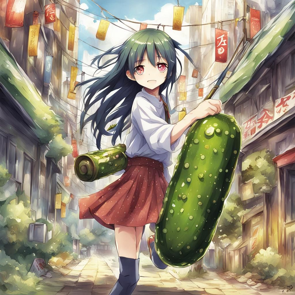Anime Style Pickle Illustration