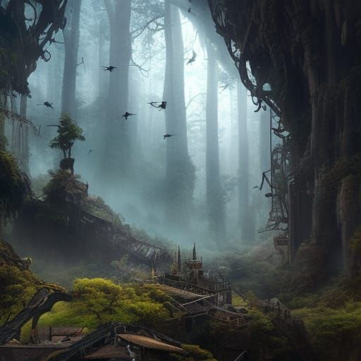 Dramatic Air Current in Digital Matte Painting