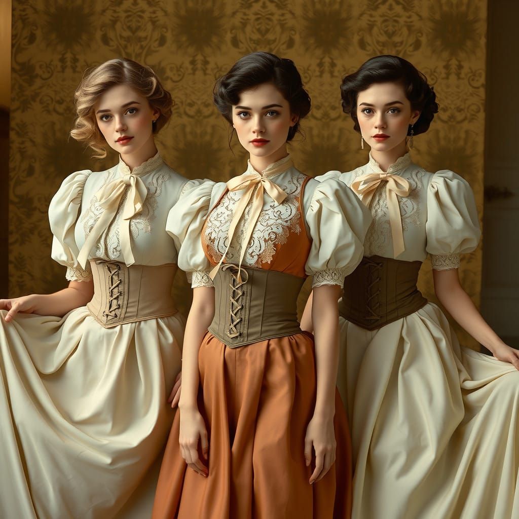Elegant Ladies in Whimsical Victorian Style