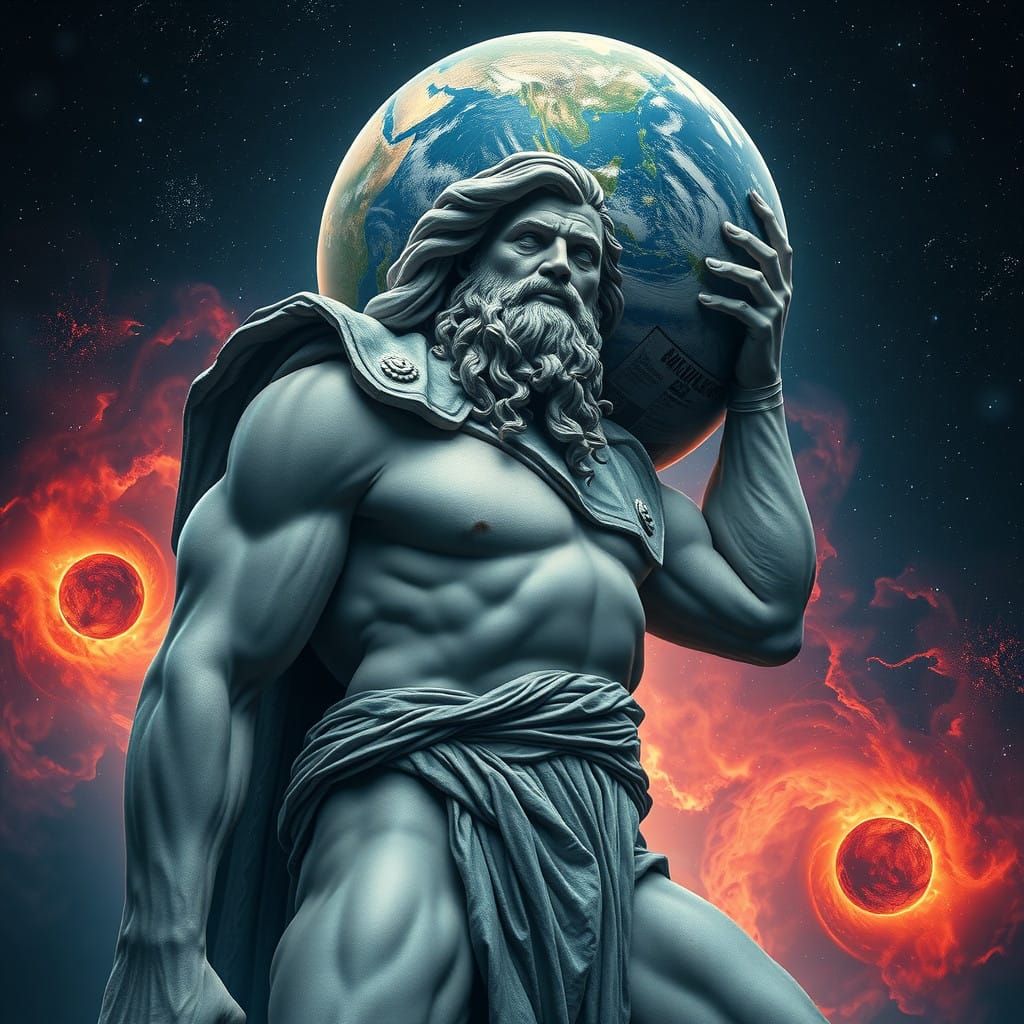 Ancient Titan Atlas Bears the Weight of the World