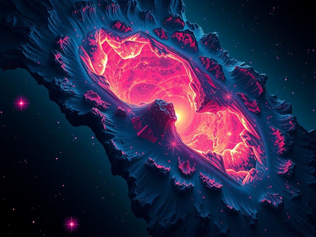 Cosmic Horror Tear in Space, Glitchcore Style