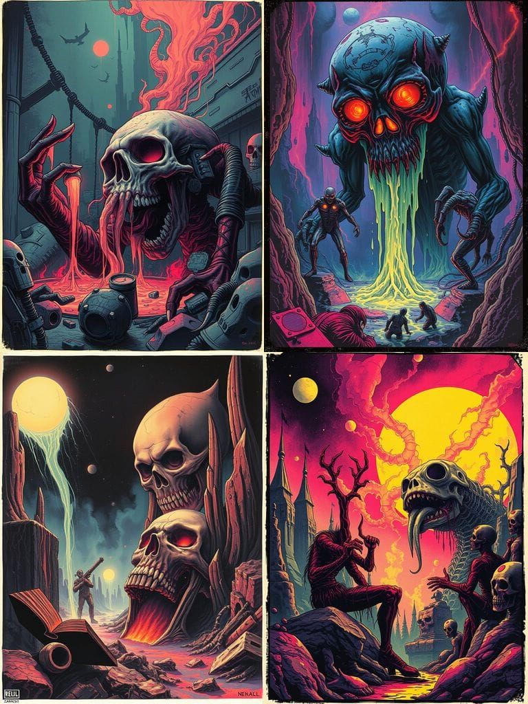 Grim Dieselpunk Vision of Hellish Reanimation in Neon