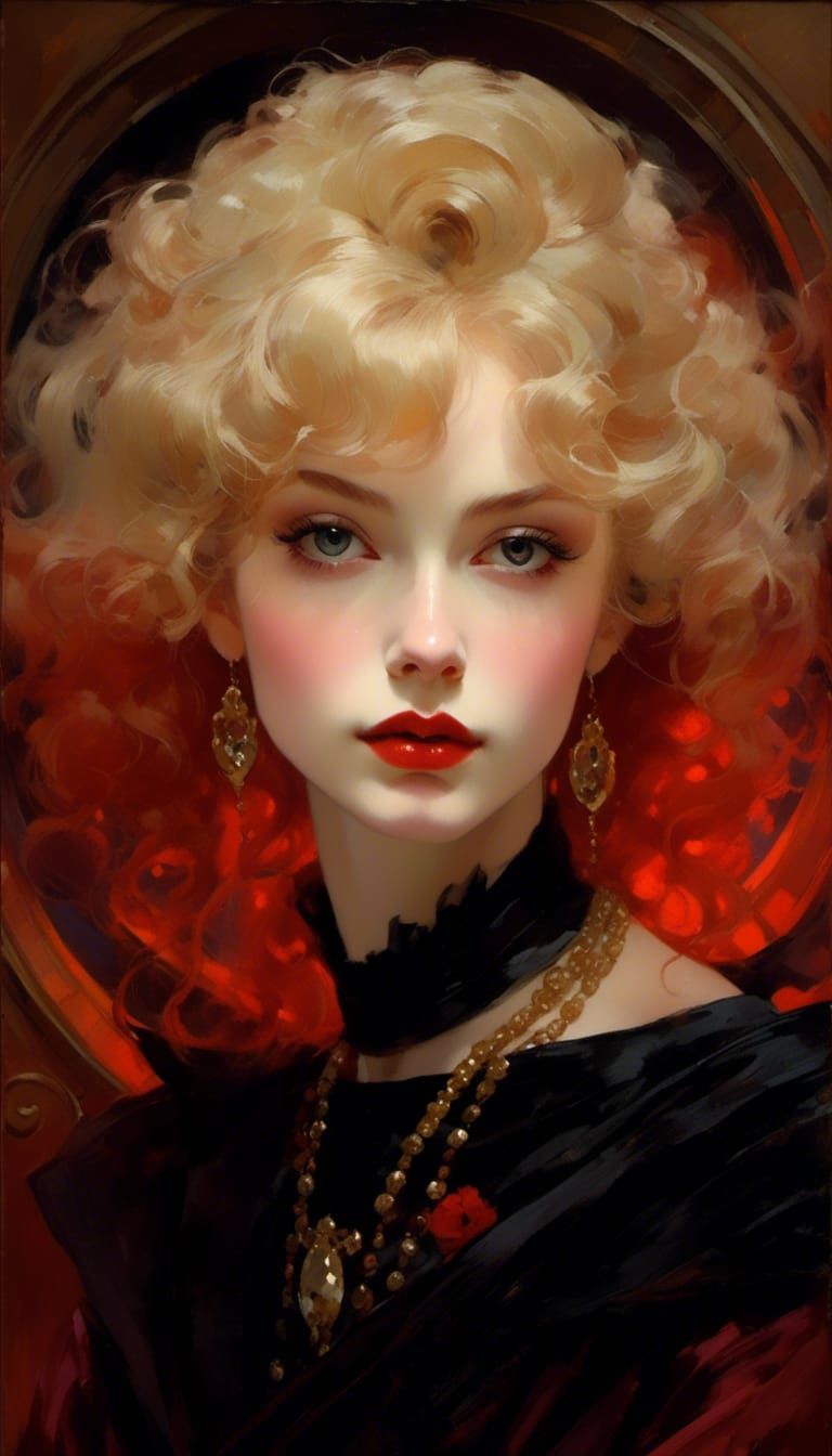 Victorian Vampire Mina Harker in Golden Age Style