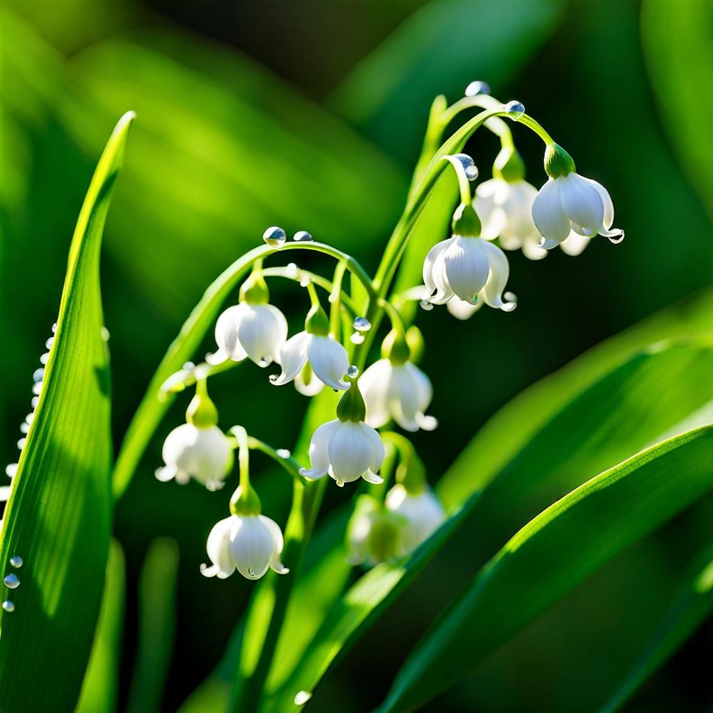 Macro Photograph of Lily-of-the-Valley Blossoms