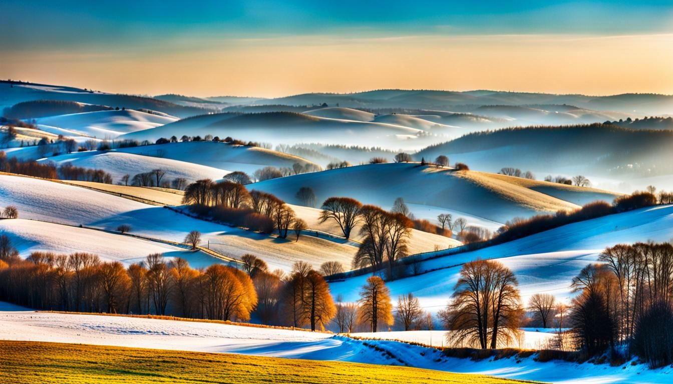 Winter Wonderland: Snowy Countryside Landscape
