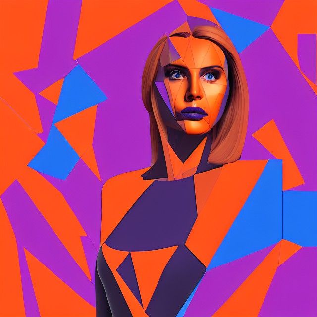 Bionic Woman Portrait in Hyperrealistic Retro Style
