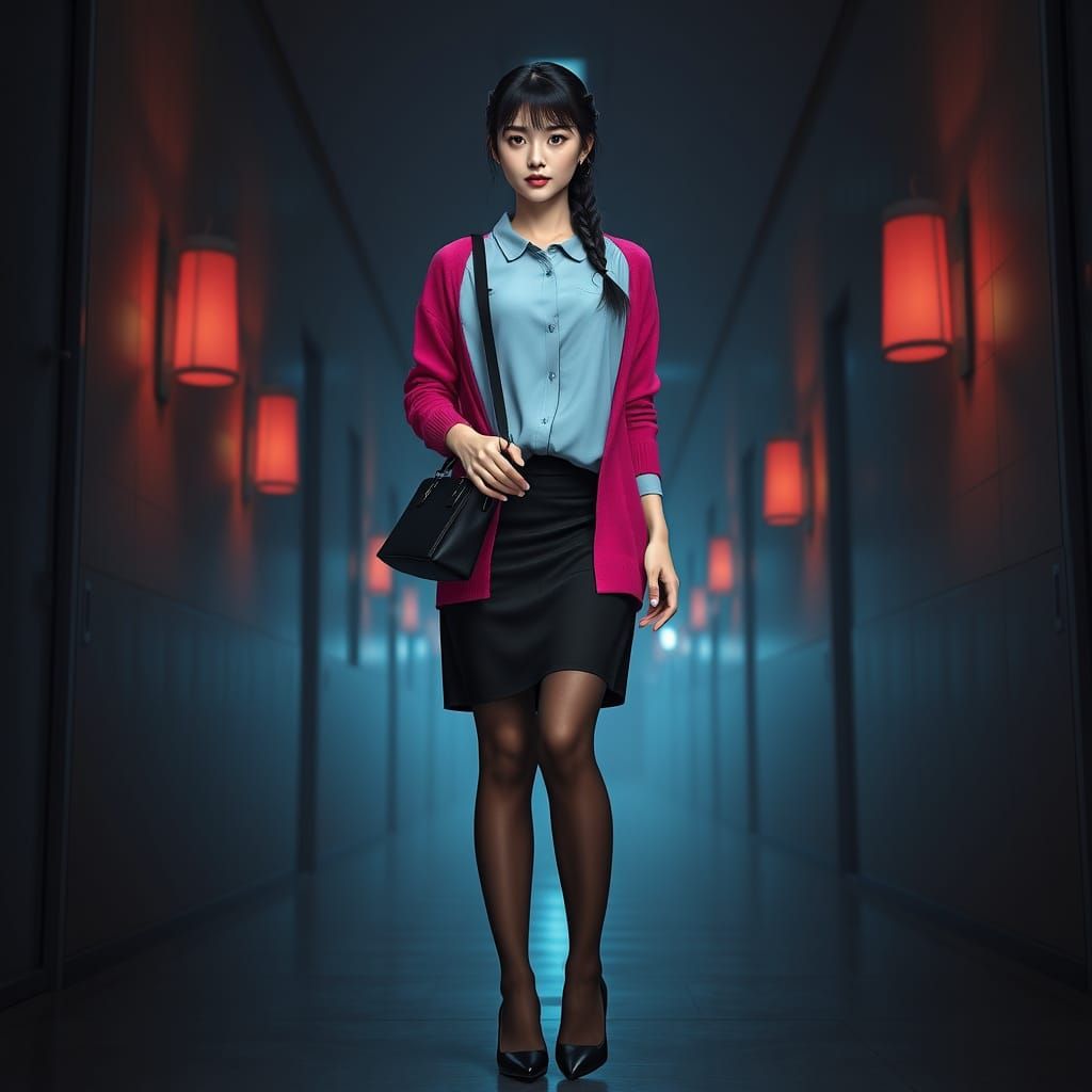 All-Female Spy Agency at Night, Female Agent Getting Ready t...