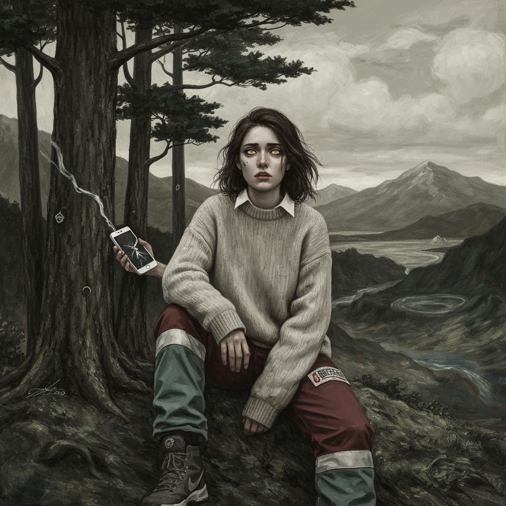 Woman in Streetwear Reflects Goya's Romanticism Style