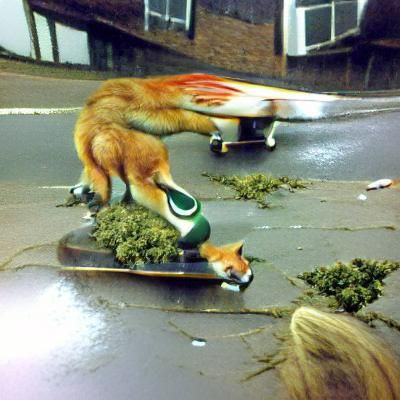 Fox on Skateboard Digital Art