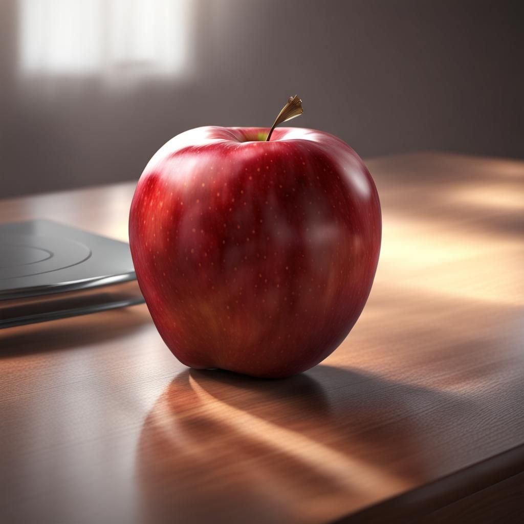Red Apple Still Life on Table