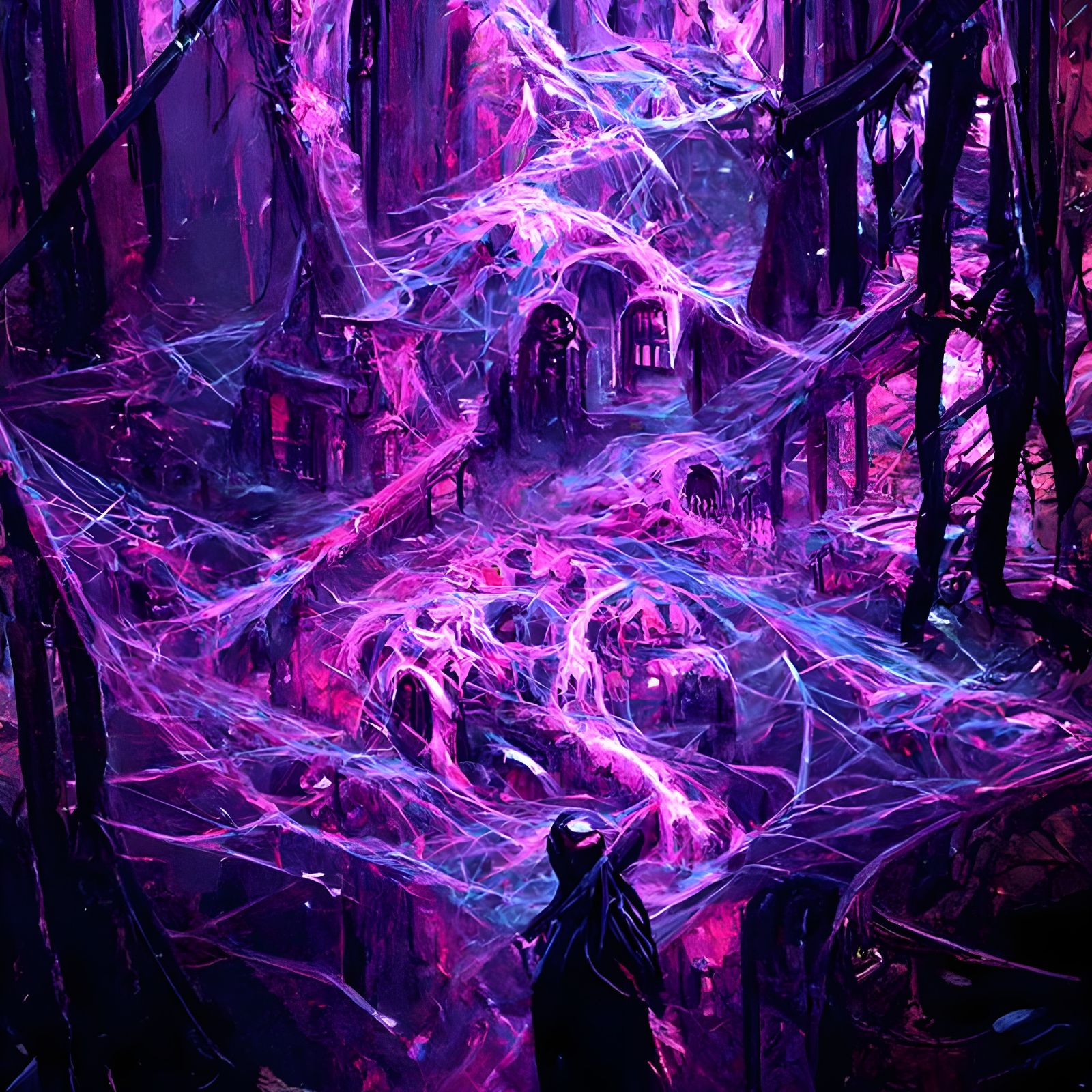Sinister Web of Curses in a Fantasy Art Style