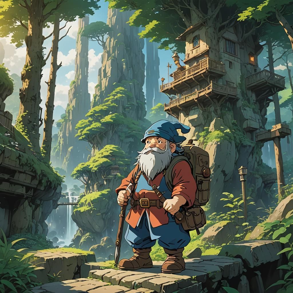 Anime Dwarf in Studio Ghibli Style