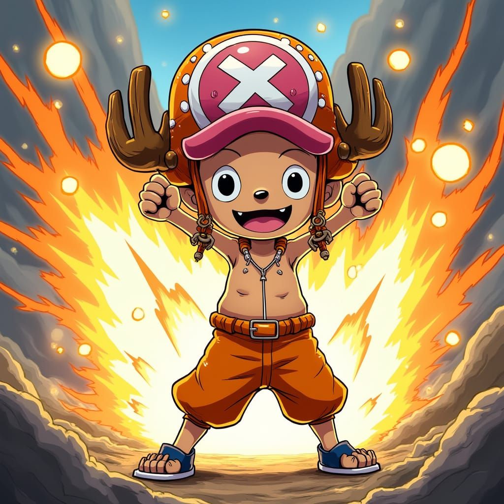 Tony Chopper Unleashes Kamehameha Energy in Vibrant Orange