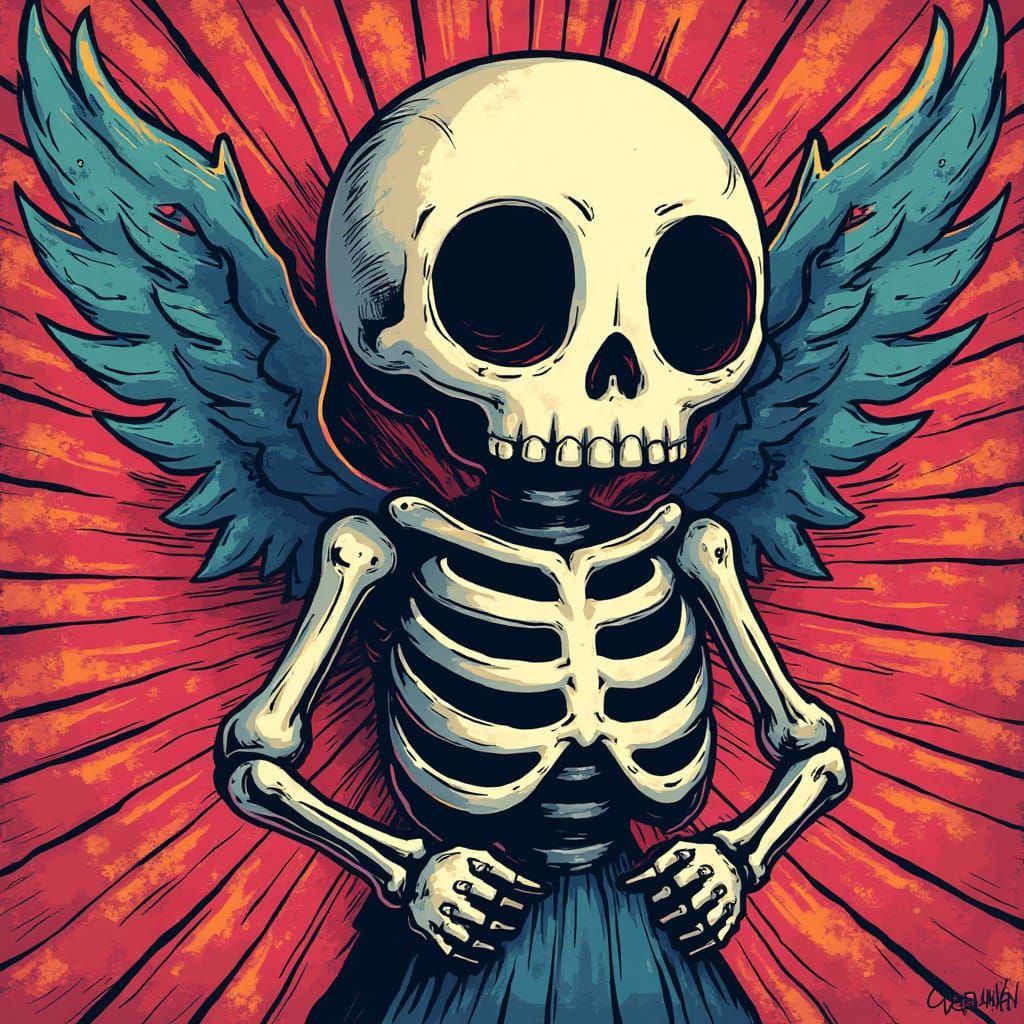 Pixelated Sans Against Psychedelic Undertale Background