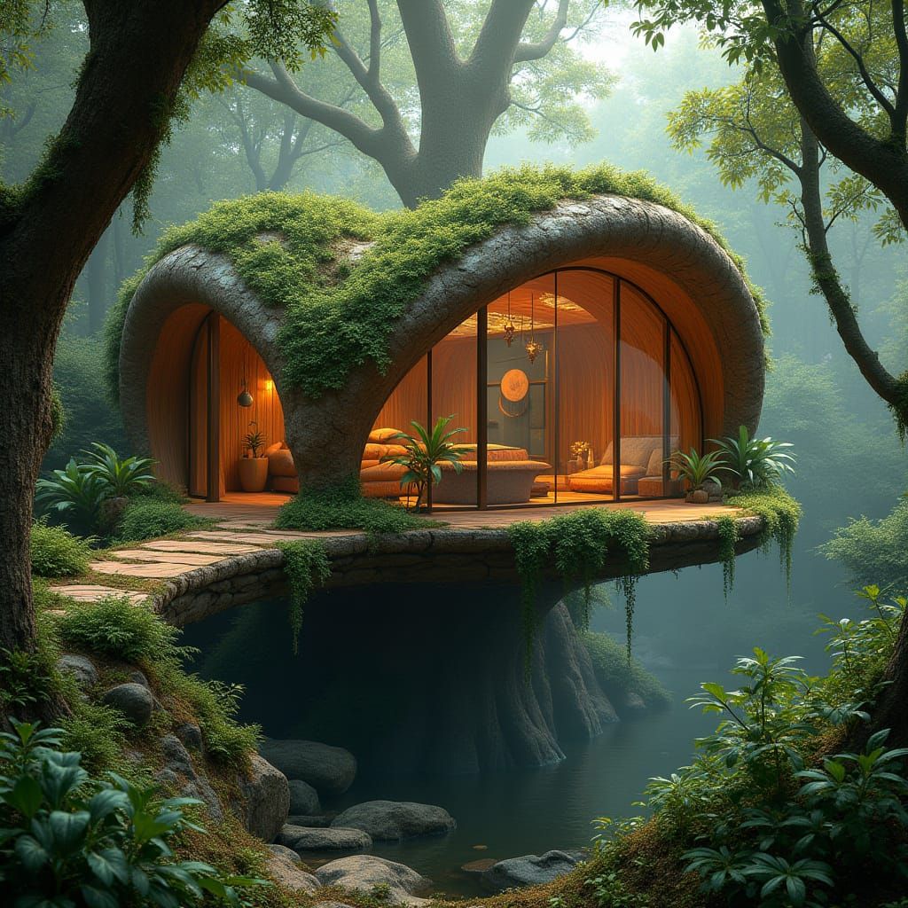 Eco-Friendly Hideaway Amidst a Lush Forest Canopy