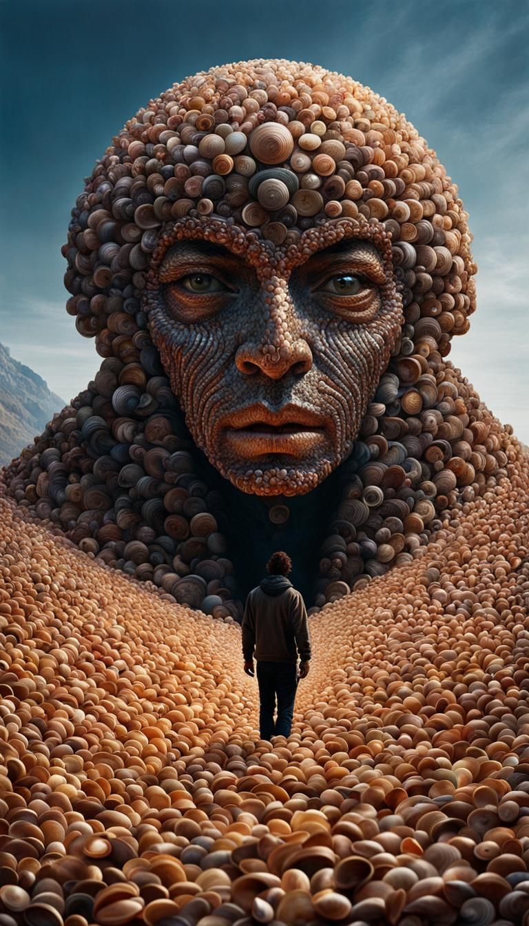 Shell Humanoid Matte Painting in Diametric Colors