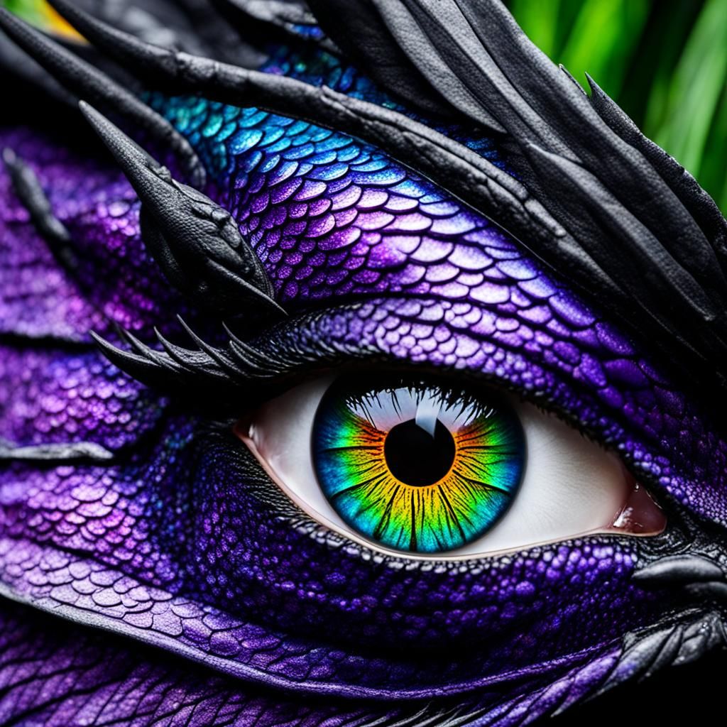 Rainbow Dragon Eye with Forest Iris