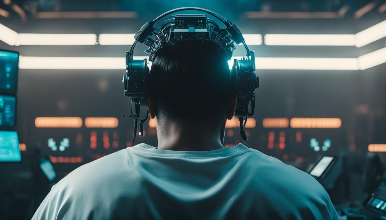 Cyberpunk Device in Lab, Cinematic Digital Art