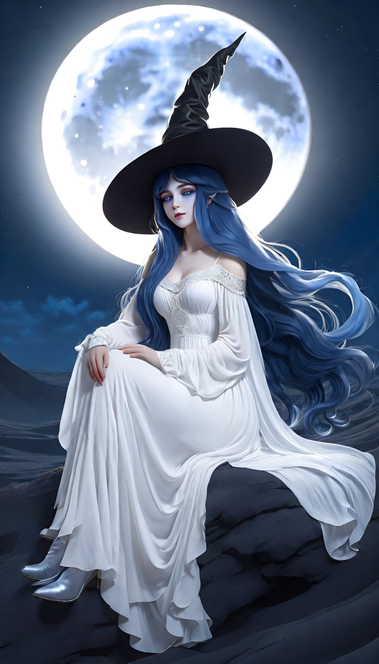 Ethereal Moon Witch with Four Arms