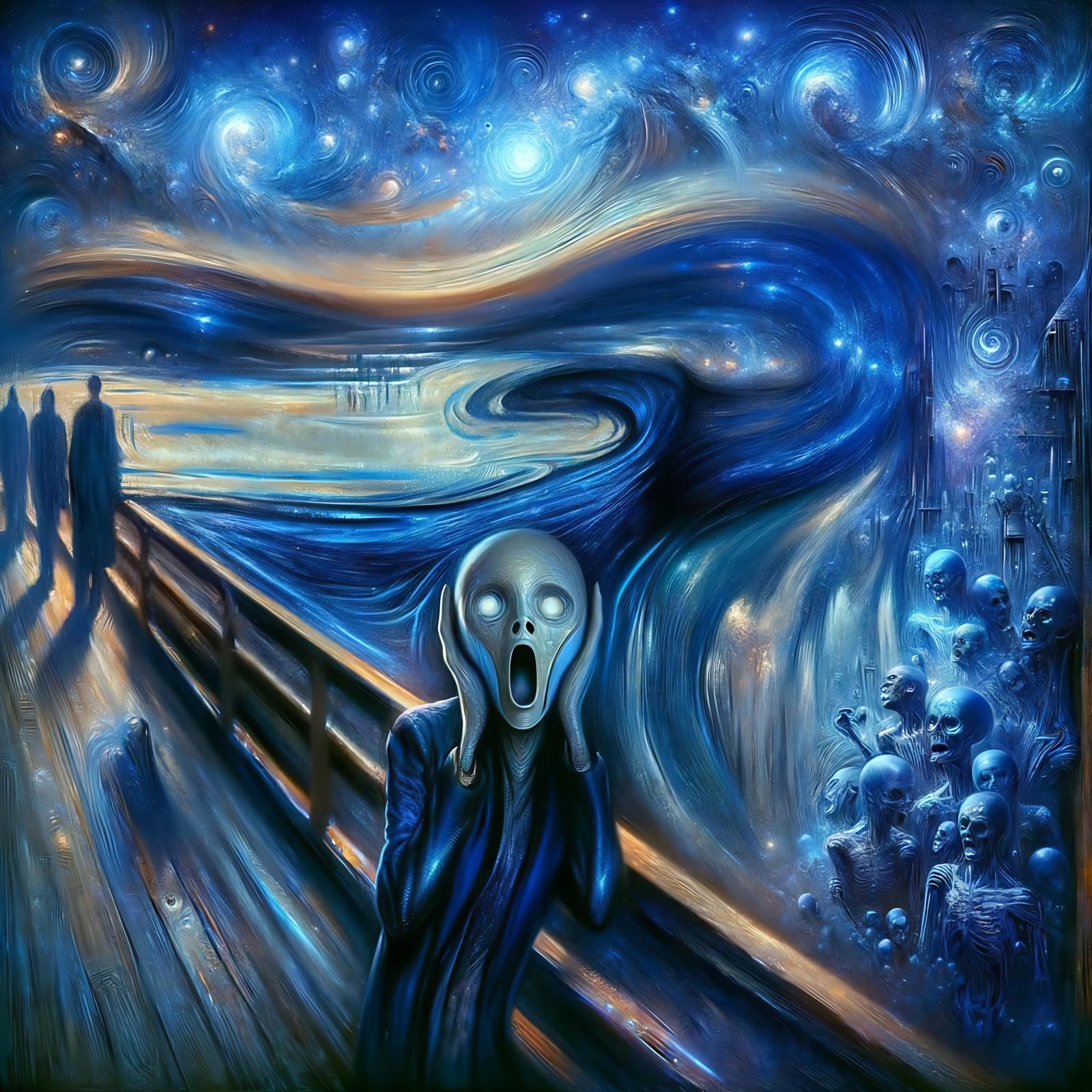 Android's Cosmic Anguish in Surreal Symbolism