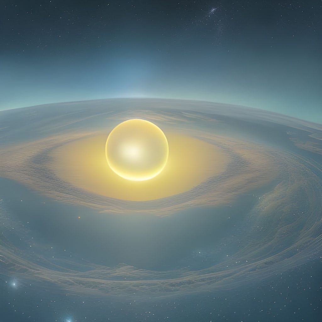 Spectacular View of Unknown Planet from Spaceship