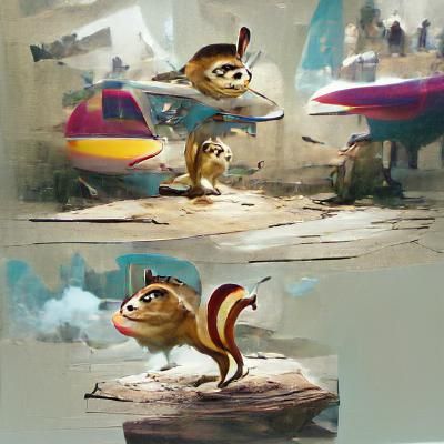 Detailed Chipmunk Concept Art in Forest