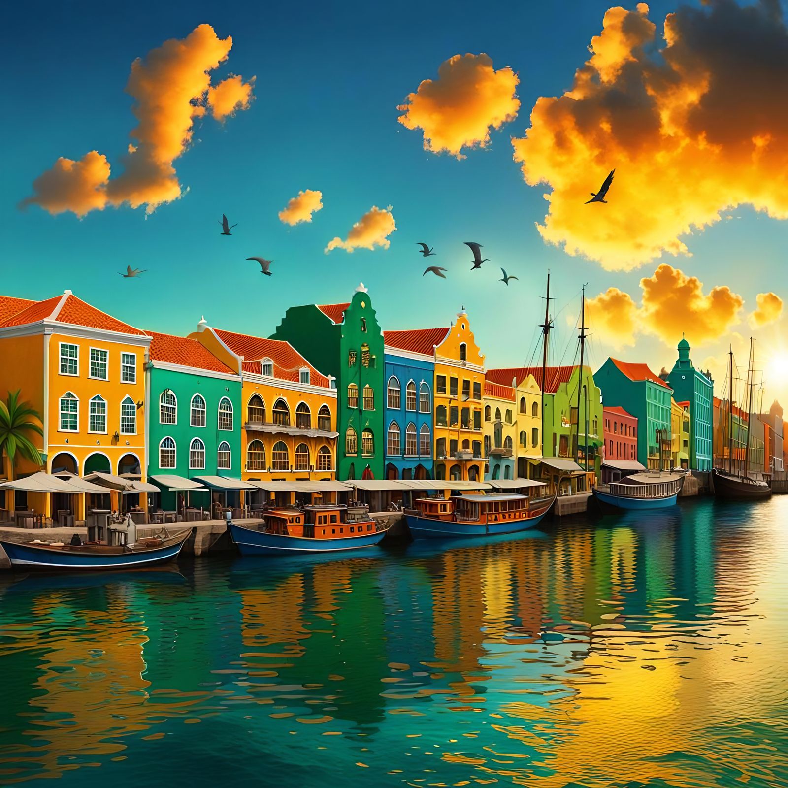 Willemstad, Curacao: Detailed Matte Painting in Unreal Engin...