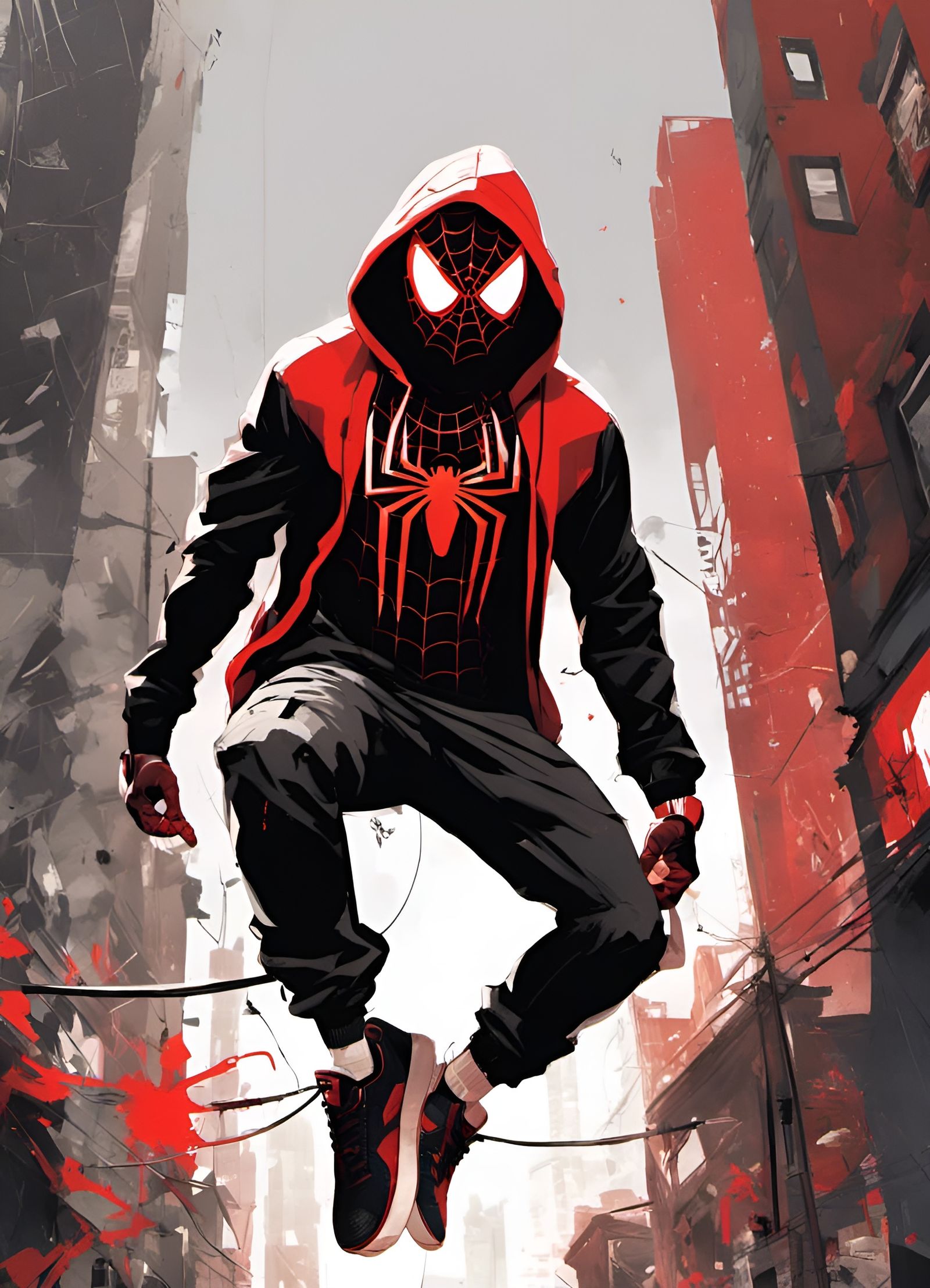 Miles Morales Spider-Man Portrait in Comic Book Style