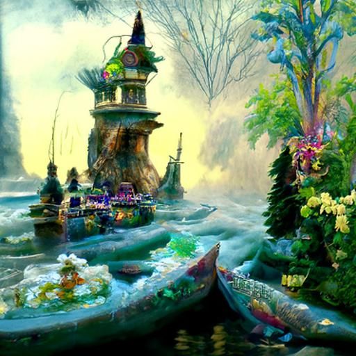 Ethereal Fishman Island Fantasy Art