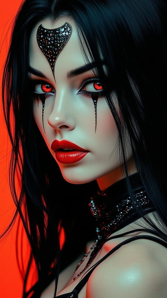 Fierce Woman Hybrid Comic Art Portrait