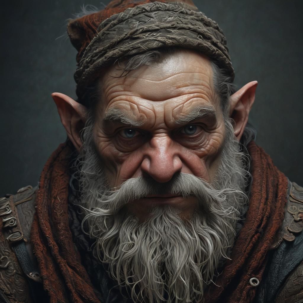 Dwarf Warlock Conjuring Magic in Doré Style