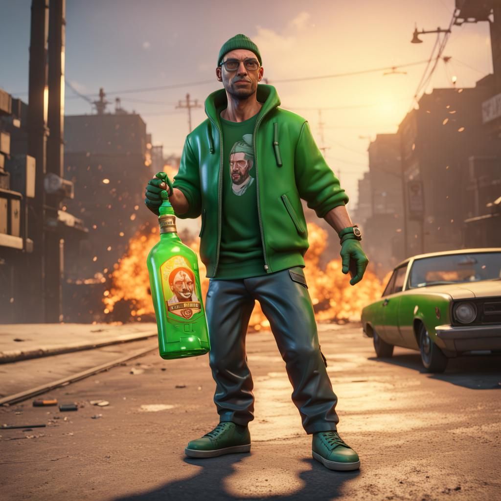 GTA 2 Loonies Gang Member with Molotov Cocktail