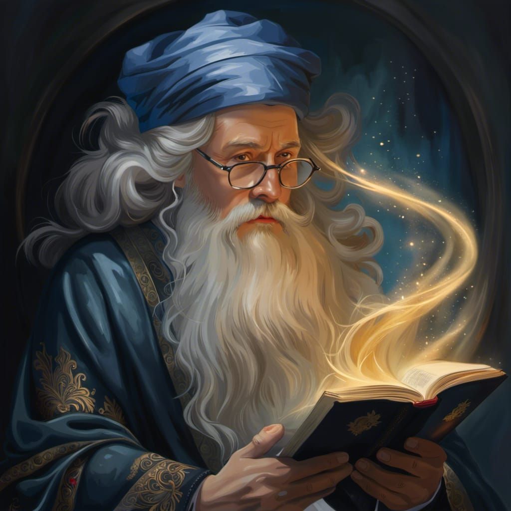 Hyperrealistic Portrait of Dumbledore in Elegant Rosegold an...