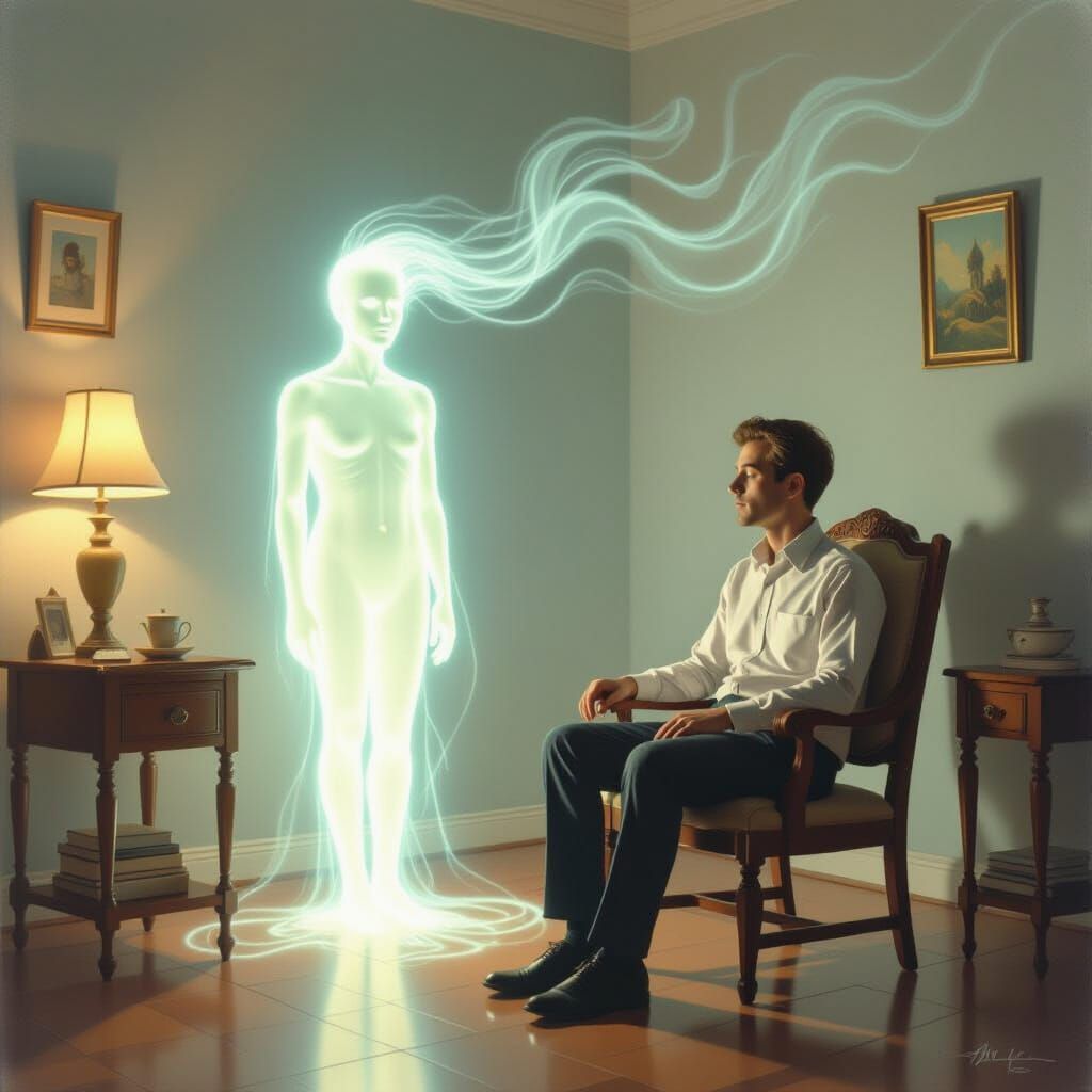 Surreal Scene of Spirit and Body Connection