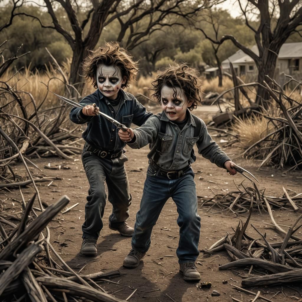 Edward Scissorhands as a Child, Hyperrealistic Render
