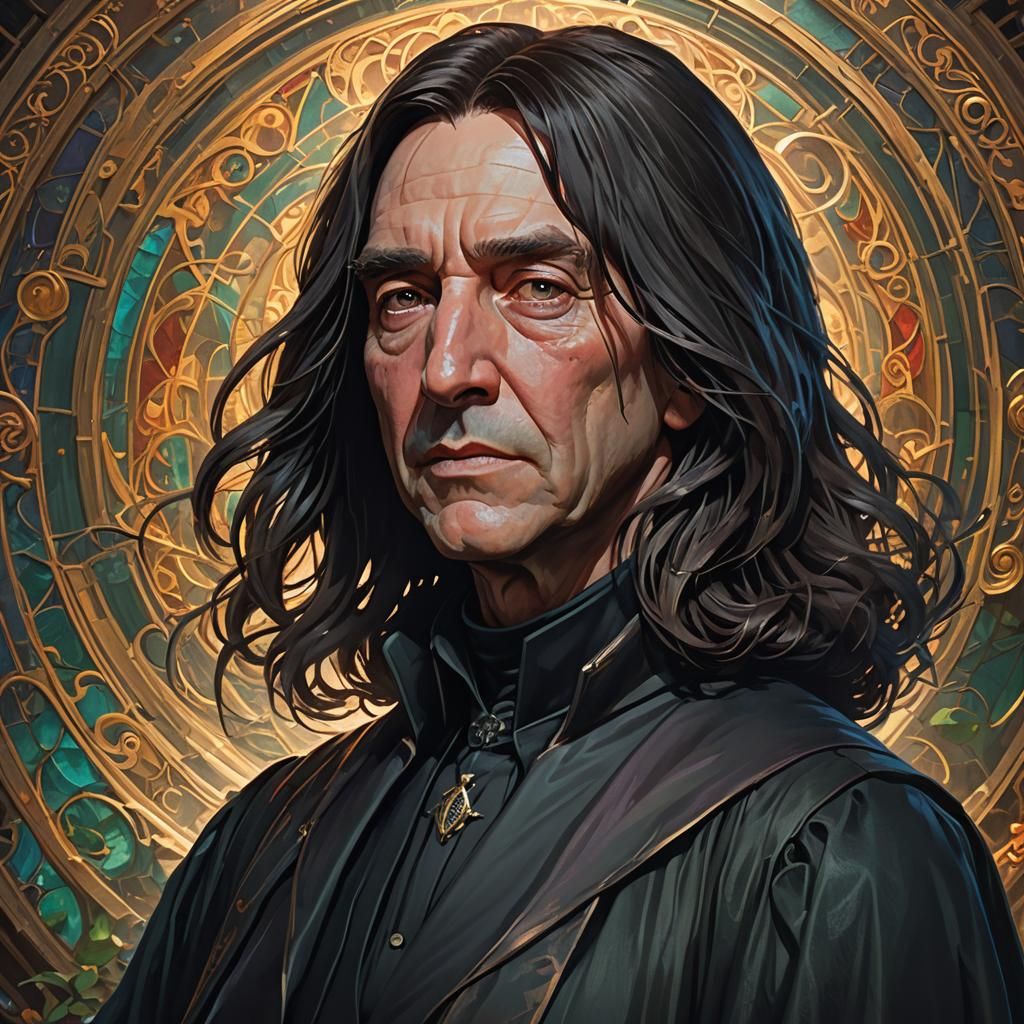 Pregnant Professor Snape Portrait in Artstation Style