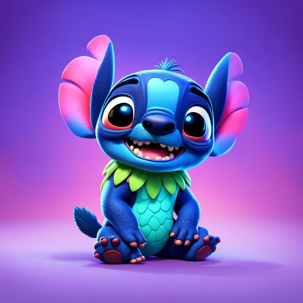 Lilo and Stitch: 3D Digital Art by Pixar